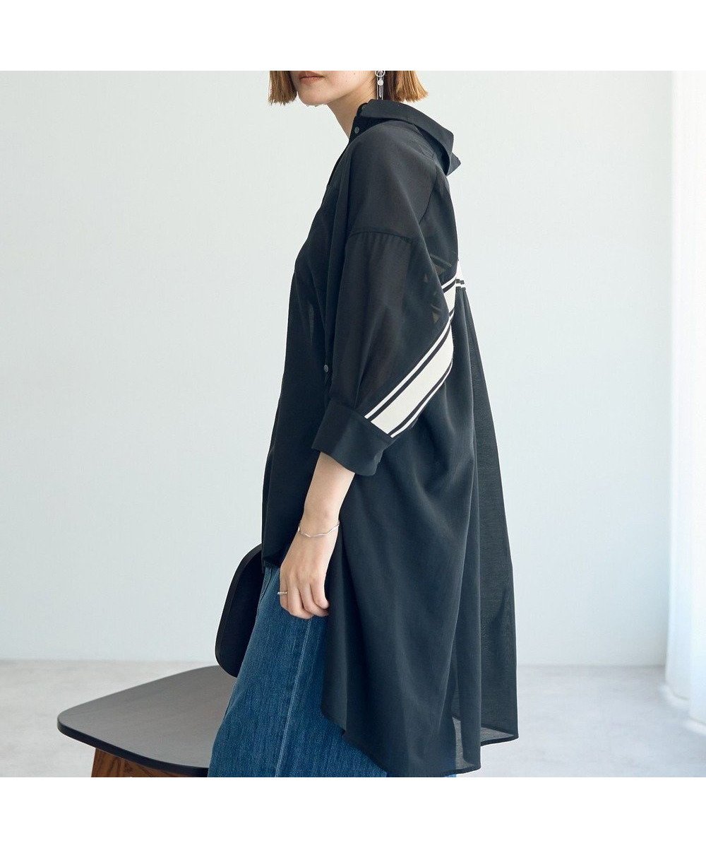 【イェッカ ヴェッカ/YECCA VECCA】のリブMIXシアースリットオーバーシャツ② 人気、トレンドファッション・服の通販 founy(ファニー) 　ファッション　Fashion　レディースファッション　Fashion for Women　トップス・カットソー　Cut & Sew Tops　シャツ・ブラウス・オフィスカジュアル　Elegant Blouses & Button-Ups　おすすめ　Recommended / Our Picks　シアー　Sheer, See-Through　ポケット　Pocket, Pocket Detail　モダン　Modern, Contemporary　定番　Standard, Basic Item　A/W・秋冬　Autumn/Winter　 other-1|ID: prp329100004598623 ipo3291000000033070566