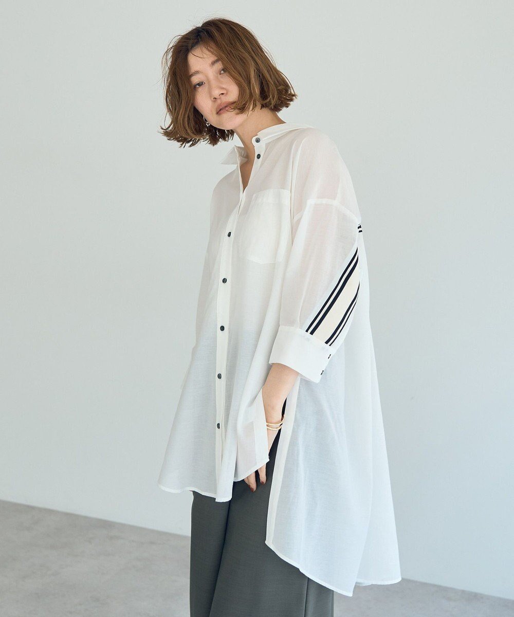 【イェッカ ヴェッカ/YECCA VECCA】のリブMIXシアースリットオーバーシャツ② インテリア・キッズ・メンズ・レディースファッション・服の通販 founy(ファニー) ファッション Fashion レディースファッション Fashion for Women トップス・カットソー Cut & Sew Tops シャツ・ブラウス・オフィスカジュアル Elegant Blouses & Button-Ups おすすめ Recommended / Our Picks シアー Sheer, See-Through ポケット Pocket, Pocket Detail モダン Modern, Contemporary 定番 Standard, Basic Item A/W・秋冬 Autumn/Winter White|ID: prp329100004598623 ipo3291000000033655375