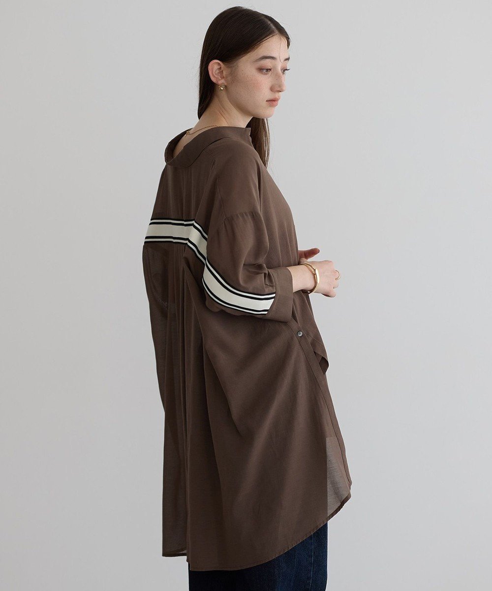 【イェッカ ヴェッカ/YECCA VECCA】のリブMIXシアースリットオーバーシャツ② インテリア・キッズ・メンズ・レディースファッション・服の通販 founy(ファニー) ファッション Fashion レディースファッション Fashion for Women トップス・カットソー Cut & Sew Tops シャツ・ブラウス・オフィスカジュアル Elegant Blouses & Button-Ups おすすめ Recommended / Our Picks シアー Sheer, See-Through ポケット Pocket, Pocket Detail モダン Modern, Contemporary 定番 Standard, Basic Item A/W・秋冬 Autumn/Winter Brown|ID: prp329100004598623 ipo3291000000033655376