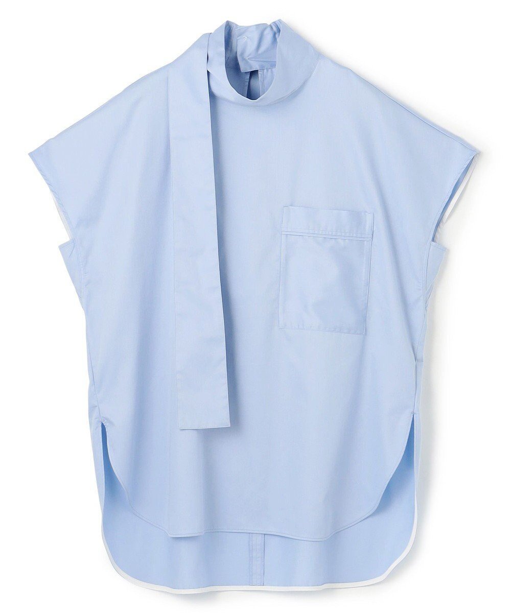 【アンクレイヴ/uncrave】のブロードクロス ボウタイブラウス インテリア・キッズ・メンズ・レディースファッション・服の通販 founy(ファニー) 　ファッション　Fashion　レディースファッション　Fashion for Women　トップス・カットソー　Cut & Sew Tops　シャツ・ブラウス・オフィスカジュアル　Elegant Blouses & Button-Ups　サテン　Satin, Glossy Fabric　スリーブ　Sleeve, Long Sleeve / Short Sleeve　ドレス　Dress, One-Piece　ハイネック　High Neck, Mock Neck　フレンチ　French, French Style　ブロード　Broadcloth, Fine Cotton　リボン　Ribbon, Bow　A/W・秋冬　Autumn/Winter　サックス|ID: prp329100004598629 ipo3291000000033651261