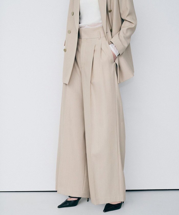 【アンクレイヴ/uncrave】のTWドビードスキン ワイドトラウザー インテリア・キッズ・メンズ・レディースファッション・服の通販 founy(ファニー) https://founy.com/ ファッション Fashion レディースファッション Fashion for Women パンツ Pants & Trousers ストレッチ Stretch, Stretchy Fabric フロント Front, Front Design ベーシック Basic, Essential ワイド Wide, Wide Fit A/W・秋冬 Autumn/Winter エレガント 上品 Elegant |ID: prp329100004598657 ipo3291000000035203230