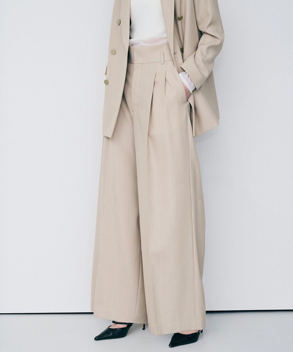 【アンクレイヴ/uncrave】のTWドビードスキン ワイドトラウザー 人気、トレンドファッション・服の通販 founy(ファニー) 　ファッション　Fashion　レディースファッション　Fashion for Women　パンツ　Pants & Trousers　ストレッチ　Stretch, Stretchy Fabric　フロント　Front, Front Design　ベーシック　Basic, Essential　ワイド　Wide, Wide Fit　A/W・秋冬　Autumn/Winter　エレガント 上品　Elegant　 other-1|ID: prp329100004598657 ipo3291000000035203230