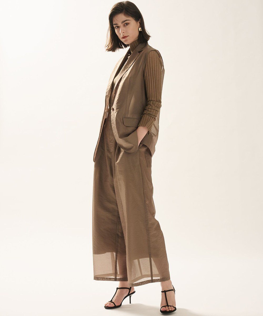 【アンクレイヴ/uncrave】のシアーオーガンジー ワイドパンツ インテリア・キッズ・メンズ・レディースファッション・服の通販 founy(ファニー) ファッション Fashion レディースファッション Fashion for Women パンツ Pants & Trousers エアリー Airy Texture シアー Sheer, See-Through シンプル Simple, Minimal ブライト Bright, Shiny ブルゾン Blouson, Bomber Jacket ミリタリー Military, Army Style 楽ちん Easy Fit, Comfortable ワイド Wide, Wide Fit A/W・秋冬 Autumn/Winter エレガント 上品 Elegant カーキベージュ|ID: prp329100004598664 ipo3291000000033670633