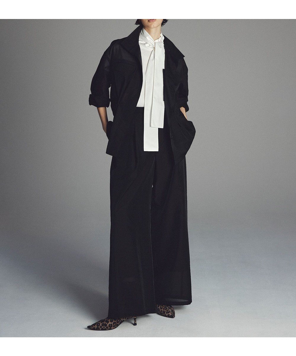 【アンクレイヴ/uncrave】のシアーオーガンジー ワイドパンツ インテリア・キッズ・メンズ・レディースファッション・服の通販 founy(ファニー) ファッション Fashion レディースファッション Fashion for Women パンツ Pants & Trousers エアリー Airy Texture シアー Sheer, See-Through シンプル Simple, Minimal ブライト Bright, Shiny ブルゾン Blouson, Bomber Jacket ミリタリー Military, Army Style 楽ちん Easy Fit, Comfortable ワイド Wide, Wide Fit A/W・秋冬 Autumn/Winter エレガント 上品 Elegant ブラック|ID: prp329100004598664 ipo3291000000033670635