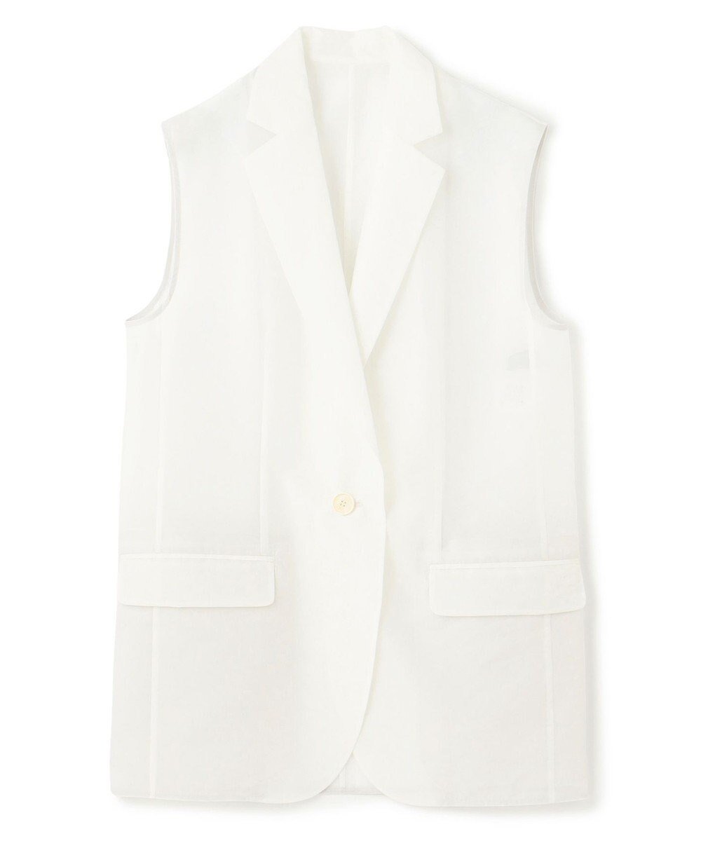【アンクレイヴ/uncrave】のシアーオーガンジー テーラードジレ 人気、トレンドファッション・服の通販 founy(ファニー) 　ファッション　Fashion　レディースファッション　Ladies' Fashion Online　アウター　Coat Outerwear　トップス・カットソー　Tops/Tshirt　ベスト/ジレ　Gilets/Vests　エアリー　Airy　シアー　Sheer　シンプル　Simple　ブライト　Bright　ブルゾン　Blouson　ベスト　Vest　ミリタリー　Military　ワイド　Wide　A/W・秋冬　Aw・Autumn/Winter・Fw・Fall-Winter　NEW・新作・新着・新入荷　New Arrivals　エレガント 上品　Elegant　 other-1|ID: prp329100004598665 ipo3291000000032688355
