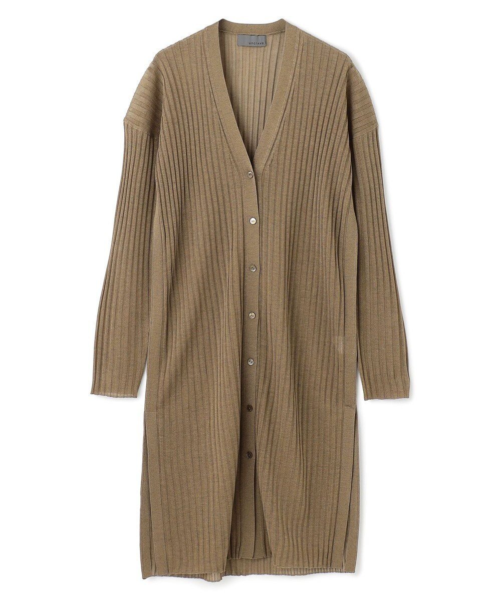 【アンクレイヴ/uncrave】のシアーニット リブロングカーディガン インテリア・キッズ・メンズ・レディースファッション・服の通販 founy(ファニー) ファッション Fashion レディースファッション Fashion for Women トップス・カットソー Cut & Sew Tops ニット Knit Tops & Sweaters カーディガン・羽織り Layered Style Cardigans カーディガン Cardigan, Knitwear コンビ Combo, Combination Style シアー Sheer, See-Through シンプル Simple, Minimal ロング Long, Long-Length ワイドリブ Wide Rib, Wide Ribbed Knit A/W・秋冬 Autumn/Winter モカ|ID: prp329100004598668 ipo3291000000033690102