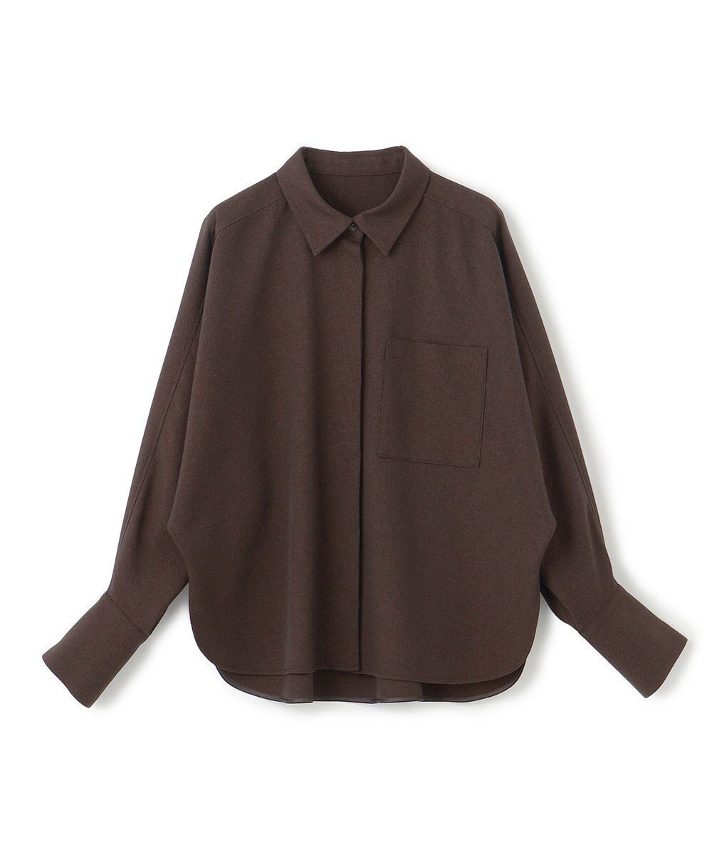 【アンクレイヴ/uncrave】の【ハンドウォッシャブル】ウォッシャブルウールライクツイル ドルマンシャツ インテリア・キッズ・メンズ・レディースファッション・服の通販 founy(ファニー) 　ファッション　Fashion　レディースファッション　Ladies' Fashion Online　トップス・カットソー　Tops/Tshirt　シャツ/ブラウス　Shirts/Blouses　シャンブレー　Chambray　ジャケット　Jacket　ツイル　Twill　定番　Standard　バランス　Balance　レギュラー　Regular　ワイド　Wide　A/W・秋冬　Aw・Autumn/Winter・Fw・Fall-Winter　NEW・新作・新着・新入荷　New Arrivals　ブラウン|ID: prp329100004598679 ipo3291000000032688447
