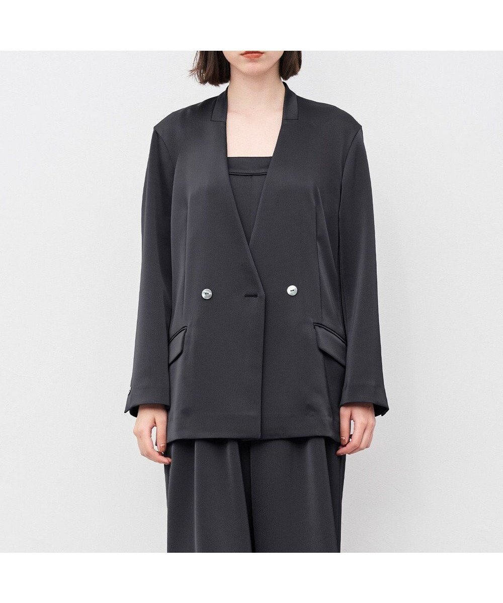 【アンクレイヴ/uncrave】のシャイニーダブルサテン ジャケット 人気、トレンドファッション・服の通販 founy(ファニー) 　ファッション　Fashion　レディースファッション　Ladies' Fashion Online　アウター　Coat Outerwear　ジャケット　Jackets　ノーカラージャケット　No Collar Leather Jackets　サテン　Satin　ジャケット　Jacket　スリット　Slit　ダブル　Double　ドレープ　Drape　フレア　Flare　ワイド　Wide　ワッシャー　Washer　A/W・秋冬　Aw・Autumn/Winter・Fw・Fall-Winter　NEW・新作・新着・新入荷　New Arrivals　 other-1|ID: prp329100004598694 ipo3291000000032688595