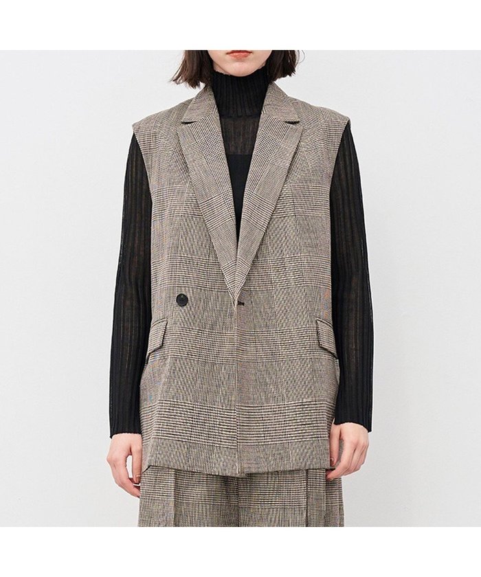 【アンクレイヴ/uncrave】のグレンチェック ジレ インテリア・キッズ・メンズ・レディースファッション・服の通販 founy(ファニー) https://founy.com/ ファッション Fashion レディースファッション Ladies' Fashion Online アウター Coat Outerwear トップス・カットソー Tops/Tshirt ベスト/ジレ Gilets/Vests イエロー Yellow スリット Slit セットアップ Set Up チェック Check ベスト Vest ワイド Wide A/W・秋冬 Aw・Autumn/Winter・Fw・Fall-Winter NEW・新作・新着・新入荷 New Arrivals |ID: prp329100004598712 ipo3291000000032688714
