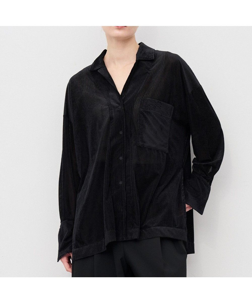 【アンクレイヴ/uncrave】の【マシンウォッシャブル】シアーベロアリブ シャツ インテリア・キッズ・メンズ・レディースファッション・服の通販 founy(ファニー) 　ファッション　Fashion　レディースファッション　Ladies' Fashion Online　トップス・カットソー　Tops/Tshirt　シャツ/ブラウス　Shirts/Blouses　ベロア　Velour　NEW・新作・新着・新入荷　New Arrivals　ギャザー　Gather　シアー　Sheer　セットアップ　Set Up　パジャマ　Pajamas　パターン　Pattern　ベロア　Velor　エレガント 上品　Elegant　A/W・秋冬　Aw・Autumn/Winter・Fw・Fall-Winter　ブラック|ID: prp329100004598713 ipo3291000000032688727