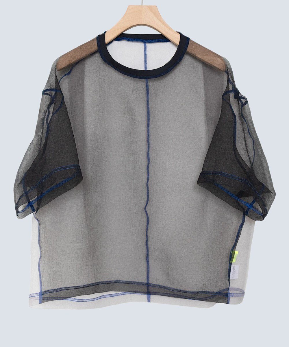 【コキュウ/COQ】の【家庭選択可能/レイヤードスタイル】SHEER ORGANZA T シアーTシャツ 人気、トレンドファッション・服の通販 founy(ファニー) 　ファッション　Fashion　レディースファッション　Fashion for Women　トップス・カットソー　Cut & Sew Tops　シャツ・ブラウス・オフィスカジュアル　Elegant Blouses & Button-Ups　ロングTシャツ・Tシャツ　Longline T-Shirts & Tees　カットソー・ベーシックTシャツ　Cut-and-Sewn Tops / Stretch Tees & Basics　オーガンジー　Organza Fabric　春　Spring　カットソー　Cut and Sewn Top　コレクション　Collection, Seasonal Line　シアー　Sheer, See-Through　ショルダー　Shoulder, Shoulder Strap　ストレッチ　Stretch, Stretchy Fabric　ドロップ　Drop Shoulder, Dropped Style　バランス　Balance, Style Balance　バルーン　Balloon, Balloon Silhouette　パターン　Pattern, Design Print　S/S・春夏　SS, Spring/Summer, Warm Season　新作・新入荷　New Arrivals / New In　犬　Dog　夏　Summer　 other-1|ID: prp329100004598745 ipo3291000000032688980
