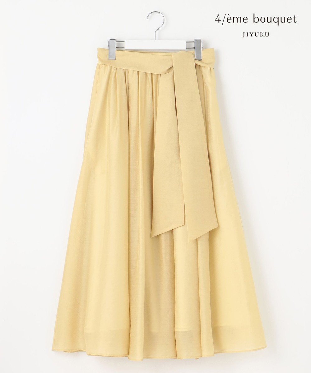 【自由区/JIYU-KU】の【カトリエムブーケ】Silhouette evasee シアーフレアスカート インテリア・キッズ・メンズ・レディースファッション・服の通販 founy(ファニー) 　ファッション　Fashion　レディースファッション　Fashion for Women　スカート　Skirts　Aライン・フレアスカート　A-Line & Flared Skirts　ウォッシャブル　Machine Washable　エレガント 上品　Elegant　春　Spring　キュプラ　Cupro, Eco Fabric　ギャザー　Gathered, Ruffled　シアー　Sheer, See-Through　シルク　Silk, 100% Silk　なめらか　Smooth, Silky Texture　フレア　Flare, Flared　ミックス　Mix, Mixed Style　モダン　Modern, Contemporary　S/S・春夏　SS, Spring/Summer, Warm Season　夏　Summer　ライトイエロー|ID: prp329100004598775 ipo3291000000033655297