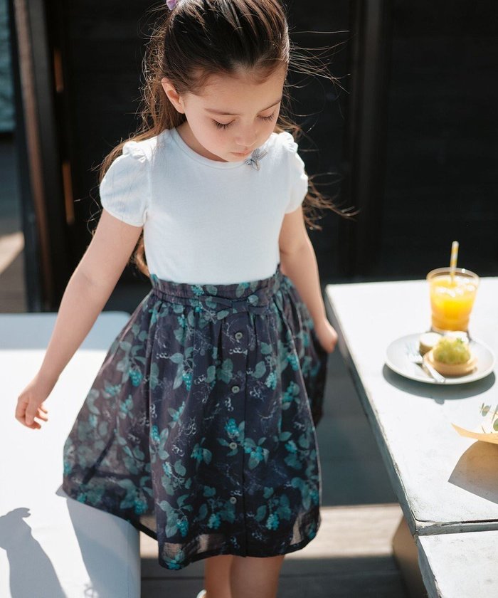 【エニファム/any FAM / KIDS】のドッキング レトロ花柄 ワンピース インテリア・キッズ・メンズ・レディースファッション・服の通販 founy(ファニー) https://founy.com/ ファッション Fashion キッズファッション Fashion for Kids ワンピース Dresses ドッキング Docking, Mixed Material ポケット Pocket, Pocket Detail 再入荷 Restock / Back in Stock 夏 Summer 春 Spring S/S・春夏 SS, Spring/Summer, Warm Season 楽ちん Easy Fit, Comfortable |ID: prp329100004599415 ipo3291000000032695319