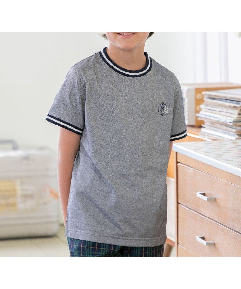 【ジェイ プレス/J.PRESS / KIDS】の【110-130cm】COOLMAX コンビボーダー リブTシャツ インテリア・キッズ・メンズ・レディースファッション・服の通販 founy(ファニー) 　ファッション　Fashion　キッズファッション　Fashion for Kids　トップス・カットソー　Cut & Sew Tops　春　Spring　カットソー　Cut and Sewn Top　コンビ　Combo, Combination Style　スマホ　Smartphone, Mobile Device　ボーダー　Border, Stripe　ワンポイント　One Point, Statement Accent　S/S・春夏　SS, Spring/Summer, Warm Season　夏　Summer　2024年　2024　2024春夏・S/S　Spring/Summer 2024 SS24　ネイビー系|ID: prp329100004599422 ipo3291000000032695369