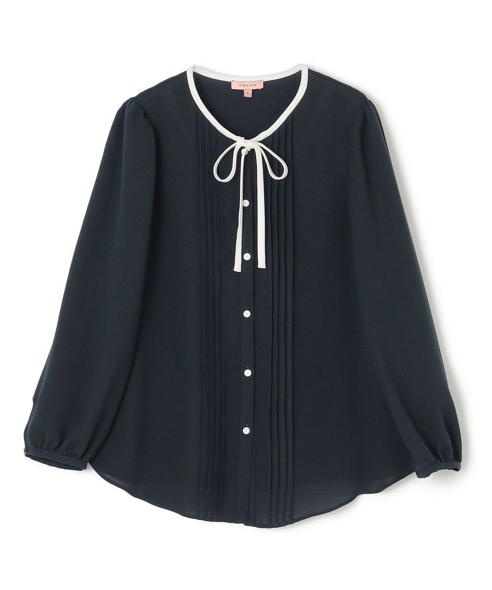 【トッカ/TOCCA】の【消臭・洗える】PROMISE RIBBON ブラウス インテリア・キッズ・メンズ・レディースファッション・服の通販 founy(ファニー) 　ファッション　Fashion　レディースファッション　Fashion for Women　トップス・カットソー　Cut & Sew Tops　シャツ・ブラウス・オフィスカジュアル　Elegant Blouses & Button-Ups　リボン　Ribbon, Bow　再入荷　Restock / Back in Stock　夏　Summer　S/S・春夏　SS, Spring/Summer, Warm Season　洗える　Machine Washable　A/W・秋冬　Autumn/Winter　ネイビー系|ID: prp329100004599443 ipo3291000000032764459