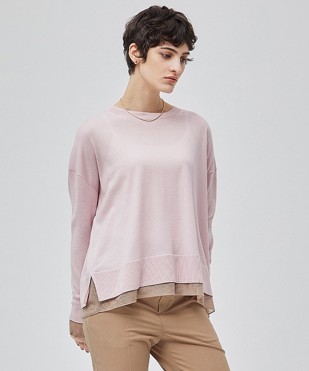 【ベイジ,/BEIGE,】の【洗える】LA MONNAIE / クルーネックニット インテリア・キッズ・メンズ・レディースファッション・服の通販 founy(ファニー) 　ファッション　Fashion　レディースファッション　Fashion for Women　トップス・カットソー　Cut & Sew Tops　ニット　Knit Tops & Sweaters　インナー　Innerwear　ウォッシャブル　Machine Washable　エレガント 上品　Elegant　洗える　Machine Washable　カーディガン　Cardigan, Knitwear　ショート　Short, Short Length　ショール　Shawl, Wrap　ジャケット　Jacket, Outerwear　セーター　Sweater, Knitwear　タートルネック　Turtleneck, High Neck　バランス　Balance, Style Balance　ベーシック　Basic, Essential　A/W・秋冬　Autumn/Winter　ビジネス 仕事 通勤　Business / Work / Commuting　Pink|ID: prp329100004599455 ipo3291000000033684737