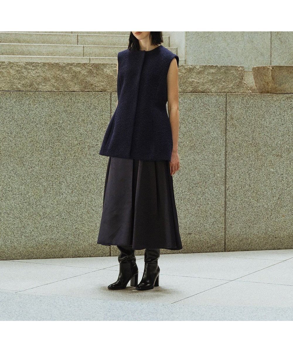 【ハッシュニュアンス/#Newans】のヘビーサテンフレアースカート インテリア・キッズ・メンズ・レディースファッション・服の通販 founy(ファニー) 　ファッション　Fashion　レディースファッション　Fashion for Women　スカート　Skirts　エレガント 上品　Elegant　サテン　Satin, Glossy Fabric　チュール　Tulip, Tulip Motif　フォルム　Silhouette, Form　フレア　Flare, Flared　プリーツ　Pleats, Pleated　ペチコート　Petticoat, Underskirt　ラグジュアリー　Luxury, Elegant　ランダム　Random, Irregular　A/W・秋冬　Autumn/Winter　ネイビー|ID: prp329100004599461 ipo3291000000035727023