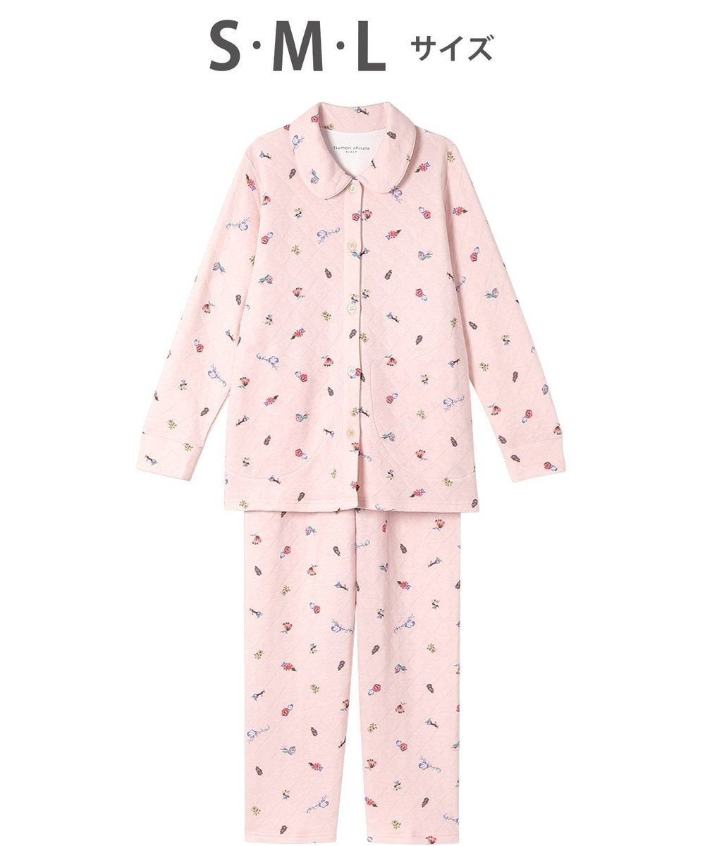 【ツモリチサト スリープ/tsumori chisato SLEEP】のツモリチサト パジャマ 長袖 長ズボン 綿混(本体) あったか レディース UDW454 /ワコール インテリア・キッズ・メンズ・レディースファッション・服の通販 founy(ファニー) 　ファッション　Fashion　レディースファッション　Fashion for Women　トップス・カットソー　Cut & Sew Tops　キルト　Quilt, Quilted Fabric　ネコ　Cat, Feline Motif　パジャマ　Pajamas, Sleepwear　ボトム　Bottoms, Lower Wear　ポケット　Pocket, Pocket Detail　モチーフ　Motif, Design Theme　長袖　Long Sleeve, Full Sleeve　ピンク|ID: prp329100004599521 ipo3291000000033711715