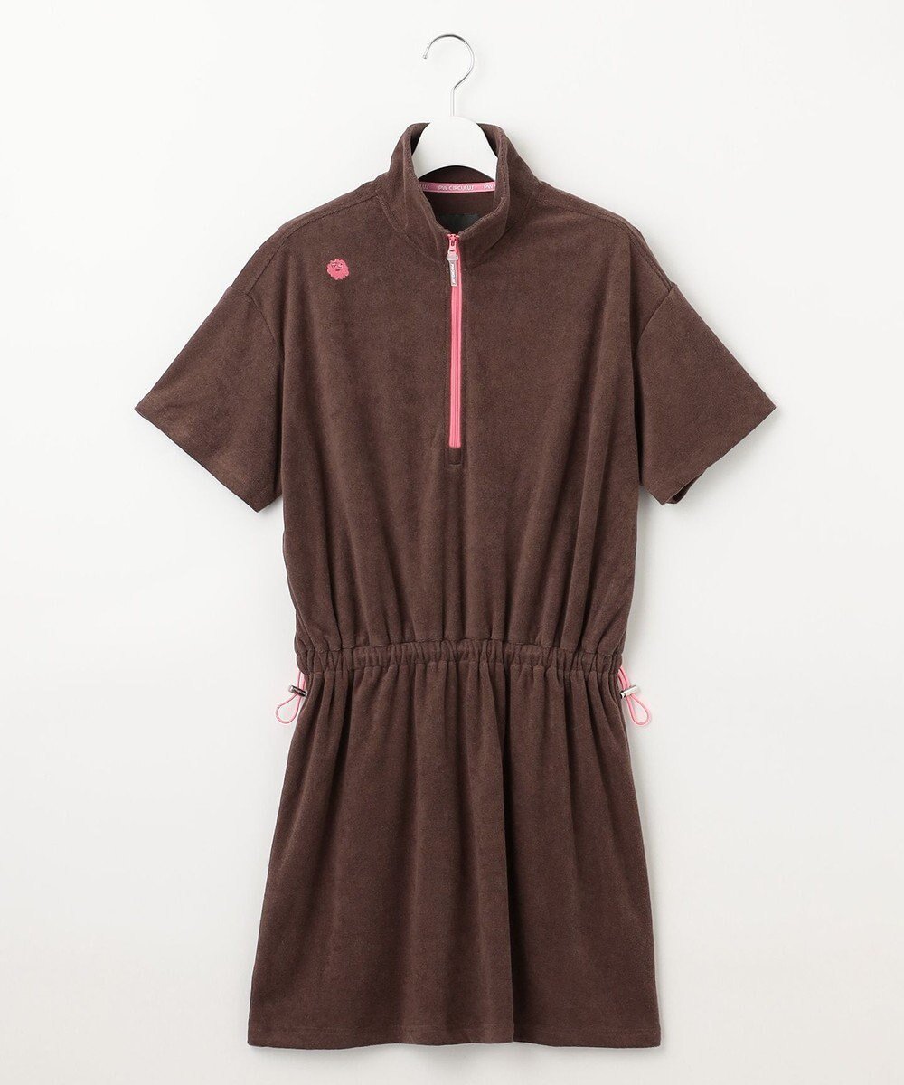 【ピーダブリュサーキュラス/PW CIRCULUS】のGOLF 【WOMEN】パイル ハーフジップ モックネック ワンピース ゴルフウェア レディース インテリア・キッズ・メンズ・レディースファッション・服の通販 founy(ファニー) 　ファッション　Fashion　レディースファッション　Fashion for Women　ワンピース　Dresses　ゴルフ　Golf　モックネック　Mock Neck, Short Turtleneck　夏　Summer　春　Spring　S/S・春夏　SS, Spring/Summer, Warm Season　ダークブラウン系|ID: prp329100004599532 ipo3291000000035634009