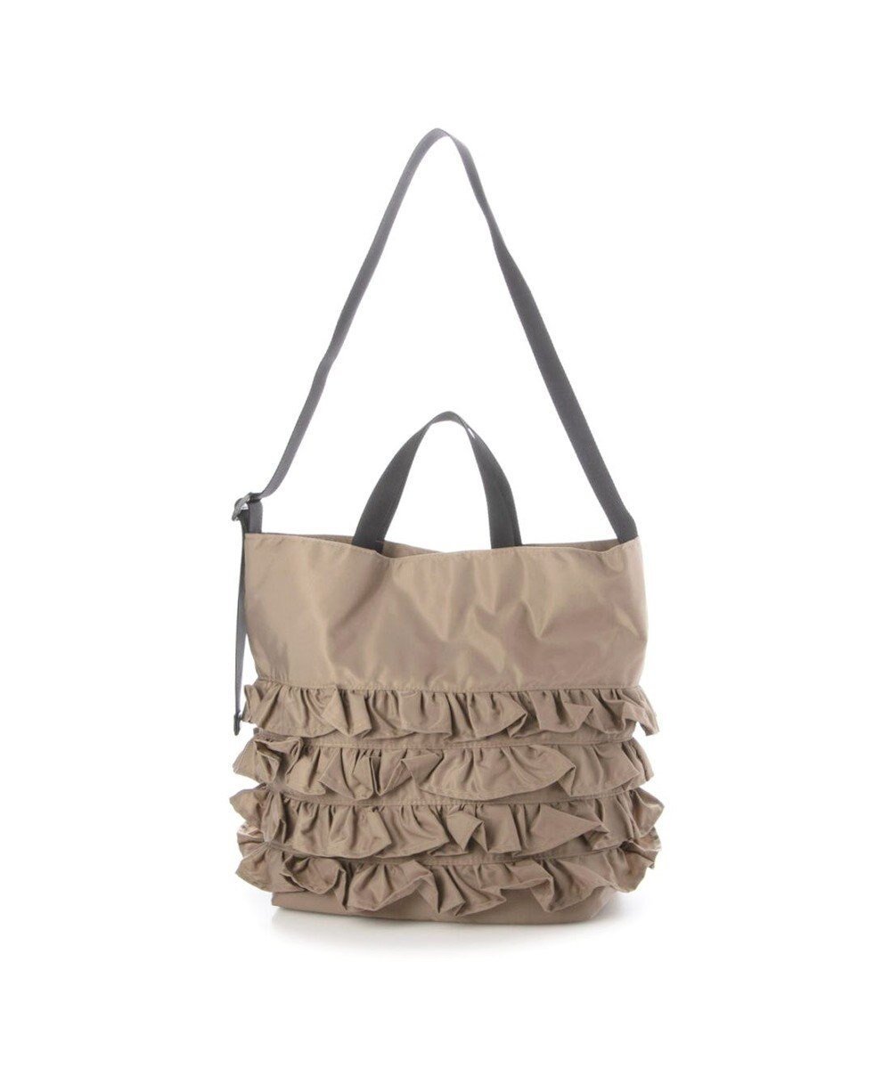 【アンビリオン/UNBILLION】のカシュカシュ cachecache / ナイロンフリル2wayトートバッグ インテリア・キッズ・メンズ・レディースファッション・服の通販 founy(ファニー) 　ファッション　Fashion　レディースファッション　Ladies' Fashion Online　バッグ　Bag　カラフル　Colorful　ショルダー　Shoulder　ハンド　Hand　ビッグ　Big　フリル　Frills　ポケット　Pocket　ミックス　Mix　モチーフ　Motif　再入荷　Restock/Back In Stock/Re Arrival　おすすめ　Recommend　ビジネス 仕事 通勤　Business　ベージュ|ID: prp329100004599543 ipo3291000000032696510