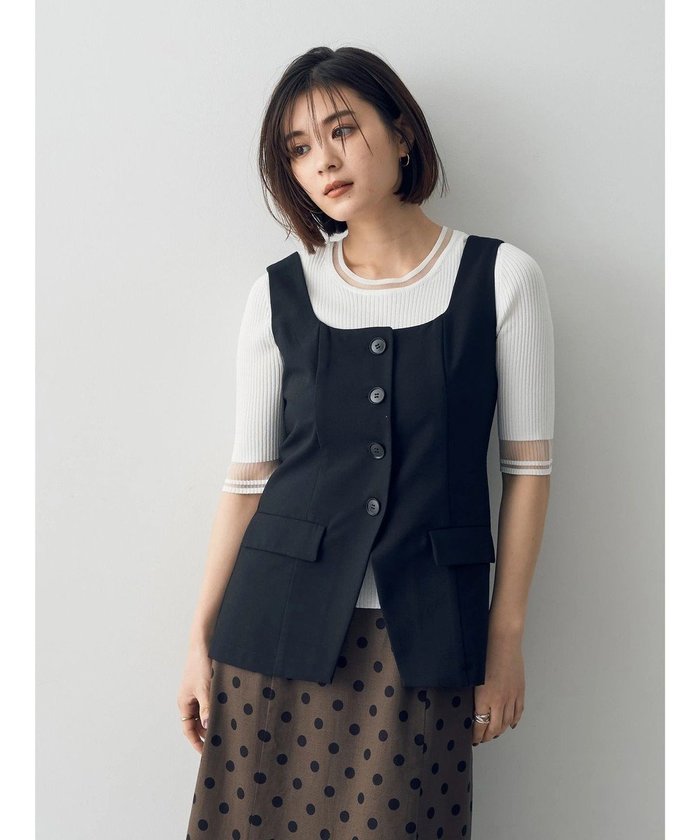 【イェッカ ヴェッカ/YECCA VECCA】のリネンライクビスチェベスト インテリア・キッズ・メンズ・レディースファッション・服の通販 founy(ファニー) https://founy.com/ ファッション Fashion レディースファッション Fashion for Women アウター Coat / Outerwear Collection トップス・カットソー Cut & Sew Tops ベスト&ジレ / 重ね着スタイル Vests & Gilets ビスチェ Bustiers & Corset Tops / Layered Bustier Style フェミニン Feminine, Girly フロント Front, Front Design ベスト Vest, Waistcoat ポケット Pocket, Pocket Detail 夏 Summer 春 Spring S/S・春夏 SS, Spring/Summer, Warm Season |ID: prp329100004599545 ipo3291000000032696548