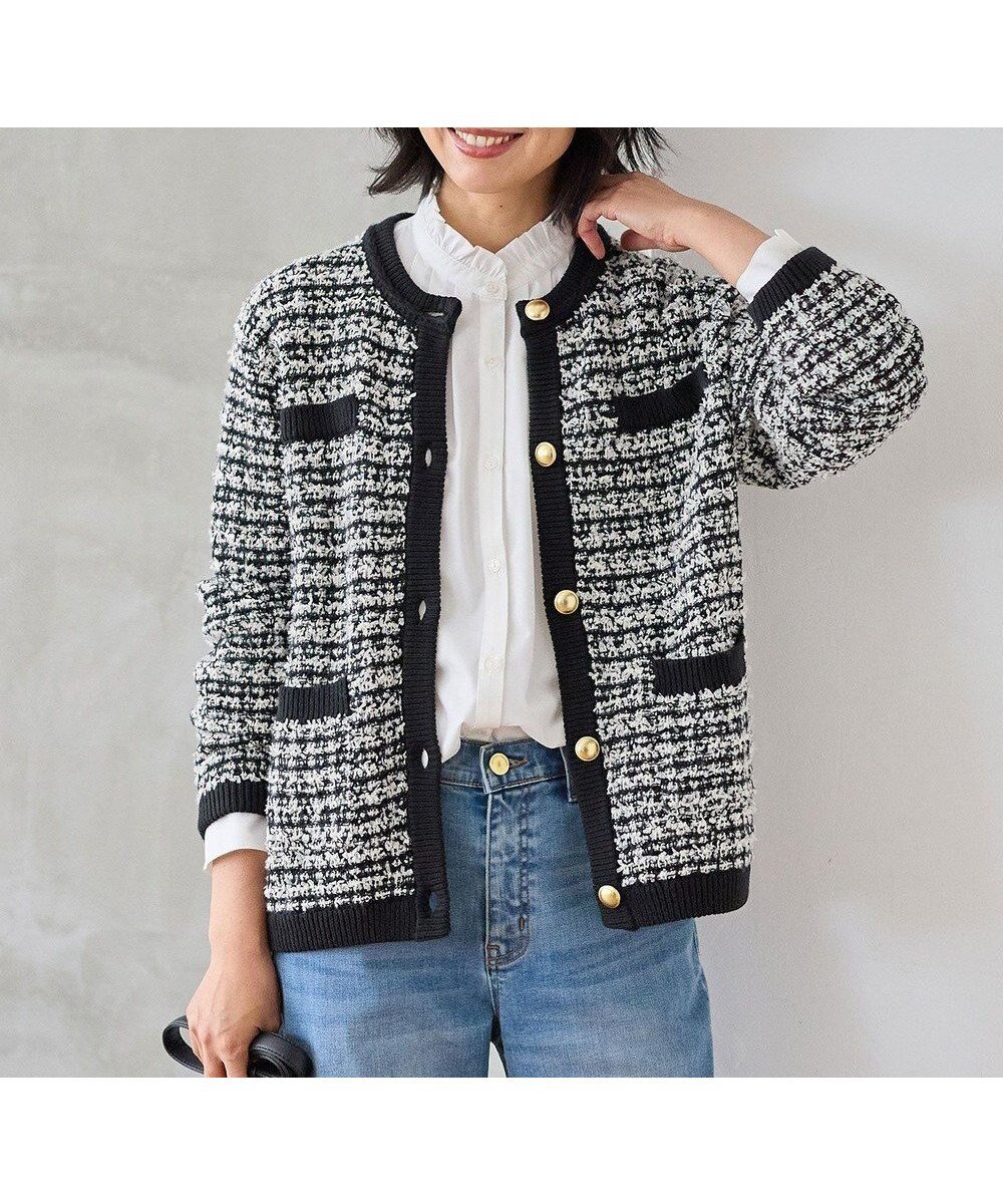 【エニィファム/any FAM】の【洗濯機可】ツイードニットジャケット 人気、トレンドファッション・服の通販 founy(ファニー) 　ファッション　Fashion　レディースファッション　Ladies' Fashion Online　おすすめ　Recommend　カーディガン　Cardigan　ジャケット　Jacket　タートル　Turtle　ツイード　Tweed　デニム　Denim　エレガント 上品　Elegant　再入荷　Restock/Back In Stock/Re Arrival　A/W・秋冬　Aw・Autumn/Winter・Fw・Fall-Winter　 other-1|ID: prp329100004599549 ipo3291000000032696572