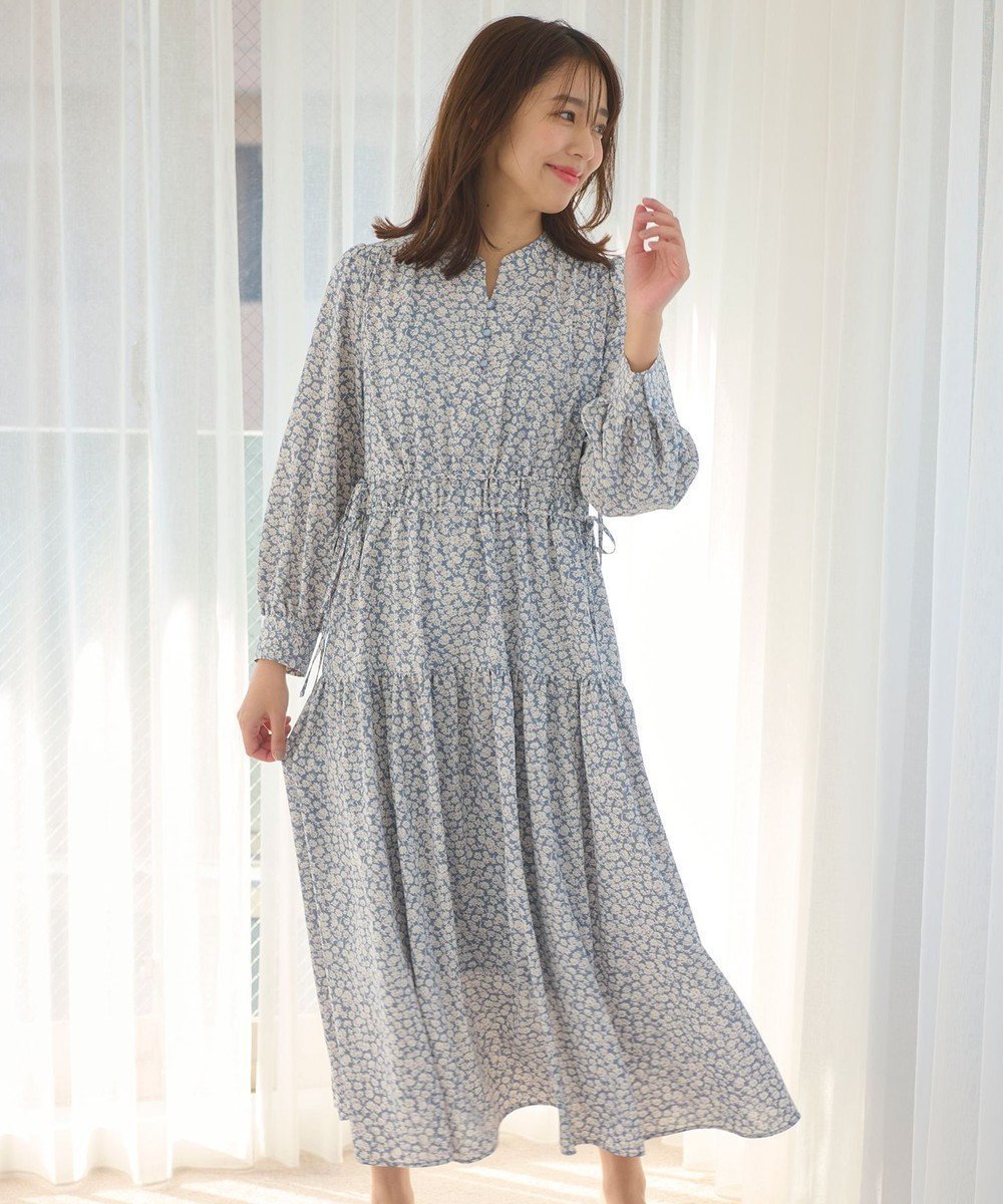 【フェルゥ/Feroux】の【洗える】フラワープリントドロスト ワンピース 人気、トレンドファッション・服の通販 founy(ファニー) 　ファッション　Fashion　レディースファッション　Fashion for Women　ワンピース　Dresses　スリット　Slit, Slit Detail　フラワー　Flower, Floral　プリント　Print, Printed Pattern　人気　Popular, Best Seller　夏　Summer　春　Spring　S/S・春夏　SS, Spring/Summer, Warm Season　洗える　Machine Washable　防寒　Cold Protection, Winter-Ready　 other-1|ID: prp329100004599550 ipo3291000000032767921