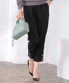 【ティアクラッセ/Tiaclasse】の【洗える】スリットパールテーパードパンツ ブラック|ID: prp329100004599555 ipo3291000000034696118