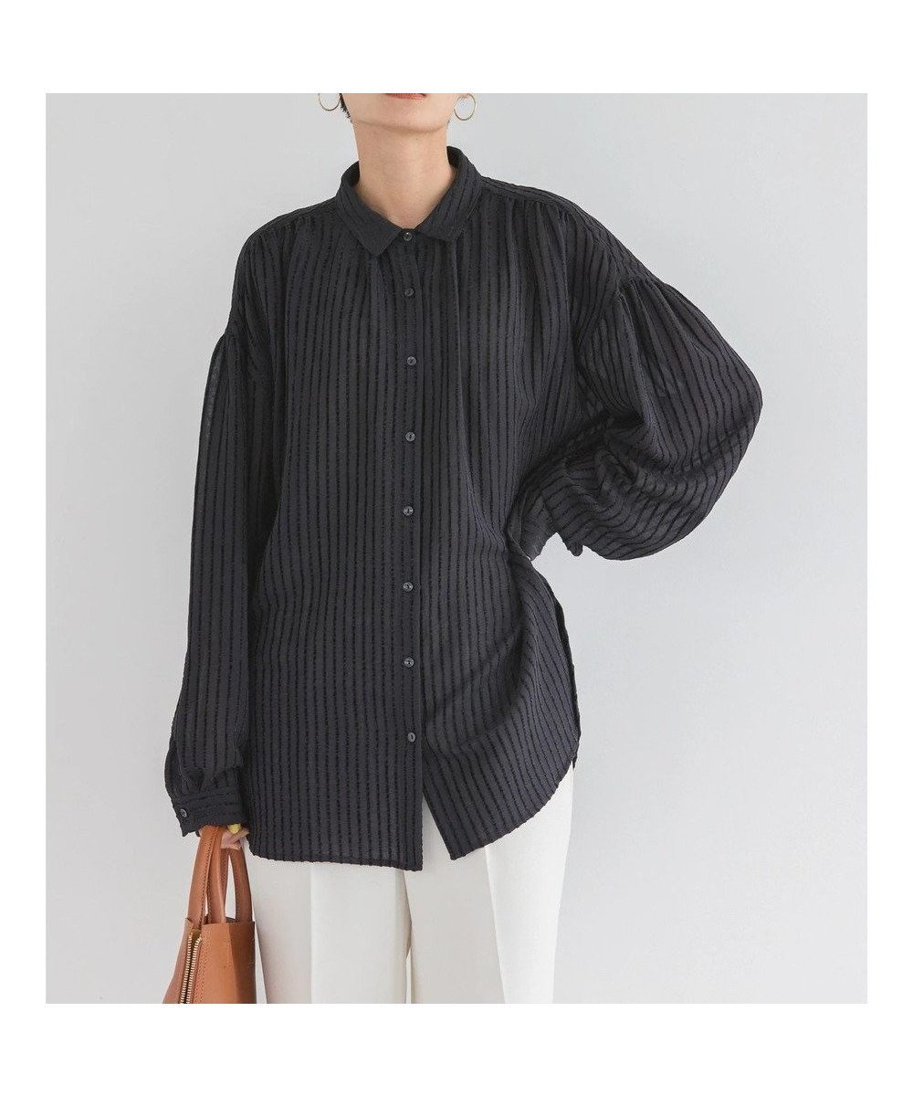 【アメリカンホリック/AMERICAN HOLIC】のドビーストライプシャツ インテリア・キッズ・メンズ・レディースファッション・服の通販 founy(ファニー) 　ファッション　Fashion　レディースファッション　Fashion for Women　トップス・カットソー　Cut & Sew Tops　シャツ・ブラウス・オフィスカジュアル　Elegant Blouses & Button-Ups　シアー　Sheer, See-Through　ショルダー　Shoulder, Shoulder Strap　ドロップ　Drop Shoulder, Dropped Style　ポケット　Pocket, Pocket Detail　夏　Summer　春　Spring　S/S・春夏　SS, Spring/Summer, Warm Season　Black|ID: prp329100004599571 ipo3291000000032696894