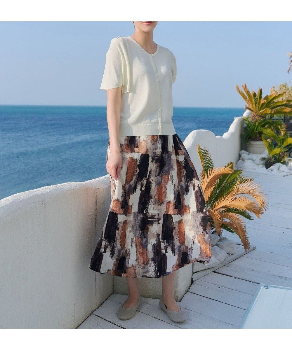 【ティアクラッセ/Tiaclasse】の【洗える】ペイント柄スカート 人気、トレンドファッション・服の通販 founy(ファニー) 　ファッション　Fashion　レディースファッション　Fashion for Women　スカート　Skirts　アクセサリー　Fashion Accessories　春　Spring　洗える　Machine Washable　秋　Autumn　カーディガン　Cardigan, Knitwear　ギャザー　Gathered, Ruffled　シンプル　Simple, Minimal　とろみ　Fluid, Flowy Fabric　チュニック　Tunic, Long Top　フレア　Flare, Flared　プリント　Print, Printed Pattern　ポケット　Pocket, Pocket Detail　楽ちん　Easy Fit, Comfortable　S/S・春夏　SS, Spring/Summer, Warm Season　再入荷　Restock / Back in Stock　プチプライス・低価格　Affordable / Budget Price　夏　Summer　新作・新入荷　New Arrivals / New In　 other-1|ID: prp329100004599581 ipo3291000000036272696