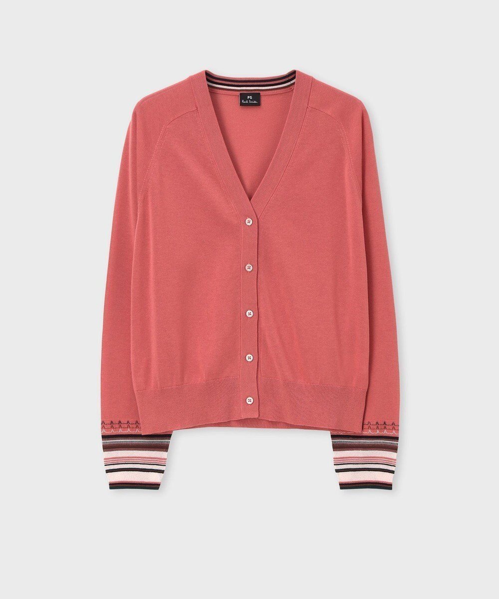 【ポール スミス/Paul Smith】のデザイン ステッチ Vネック カーディガン インテリア・キッズ・メンズ・レディースファッション・服の通販 founy(ファニー) 　ファッション　Fashion　レディースファッション　Ladies' Fashion Online　トップス・カットソー　Tops/Tshirt　カーディガン　Cardigans　Vネック　V-Neck　NEW・新作・新着・新入荷　New Arrivals　カーディガン　Cardigan　ストライプ　Stripe　フェミニン　Feminine　夏　Summer　S/S・春夏　Ss・Spring/Summer　A/W・秋冬　Aw・Autumn/Winter・Fw・Fall-Winter　羽織　Haori　コーラル|ID: prp329100004599606 ipo3291000000032697192