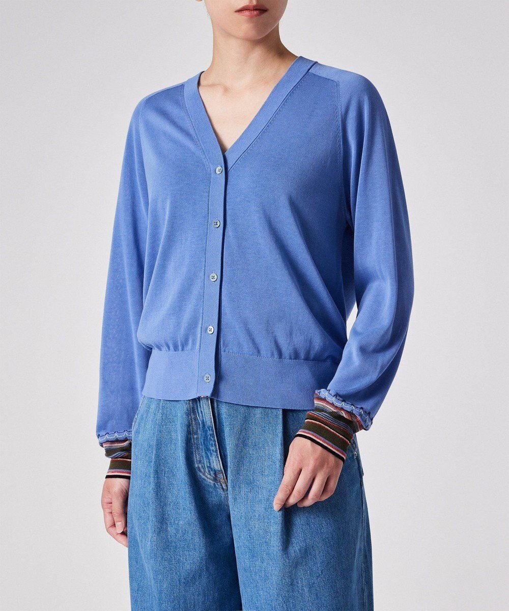 【ポール スミス/Paul Smith】のデザイン ステッチ Vネック カーディガン 人気、トレンドファッション・服の通販 founy(ファニー) ファッション Fashion レディースファッション Fashion for Women トップス・カットソー Cut & Sew Tops カーディガン・羽織り Layered Style Cardigans Vネックトップス V-Neck Tops / V-Cut Neckline Shirts カーディガン Cardigan, Knitwear ストライプ Stripe, Striped Pattern フェミニン Feminine, Girly 夏 Summer S/S・春夏 SS, Spring/Summer, Warm Season A/W・秋冬 Autumn/Winter 羽織 Haori, Light Jacket other-1|ID: prp329100004599606 ipo3291000000035888681