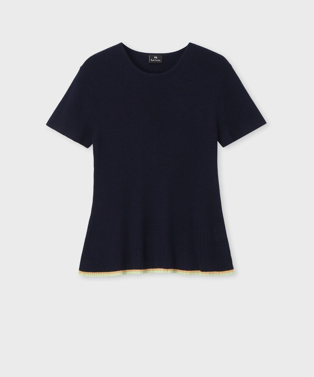 【ポール スミス/Paul Smith】のポワンテル プルオーバー ニット インテリア・キッズ・メンズ・レディースファッション・服の通販 founy(ファニー) 　ファッション　Fashion　レディースファッション　Fashion for Women　トップス・カットソー　Cut & Sew Tops　ニット　Knit Tops & Sweaters　カジュアルプルオーバー・ニットトップス　Pullovers & Knit Tops / Casual Pullovers　新作・新入荷　New Arrivals / New In　おすすめ　Recommended / Our Picks　エレガント 上品　Elegant　カーディガン　Cardigan, Knitwear　シンプル　Simple, Minimal　セーター　Sweater, Knitwear　ドッキング　Docking, Mixed Material　フェミニン　Feminine, Girly　ペプラム　Peplum, Flared Hem　半袖　Short Sleeve, Half Sleeve　夏　Summer　S/S・春夏　SS, Spring/Summer, Warm Season　A/W・秋冬　Autumn/Winter　ネイビー|ID: prp329100004599610 ipo3291000000032697202