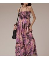 【グレース コンチネンタル/GRACE CONTINENTAL】のタイダイリーフプリントワンピース 人気、トレンドファッション・服の通販 founy(ファニー) ファッション Fashion レディースファッション Fashion for Women ワンピース Dresses 新作・新入荷 New Arrivals / New In キャミワンピース Cami Dress, Slip Dress シフォン Chiffon, Lightweight Fabric シャーリング Shirring, Ruched フリル Frill, Ruffle プリント Print, Printed Pattern 夏 Summer 春 Spring S/S・春夏 SS, Spring/Summer, Warm Season |ID:prp329100004599611