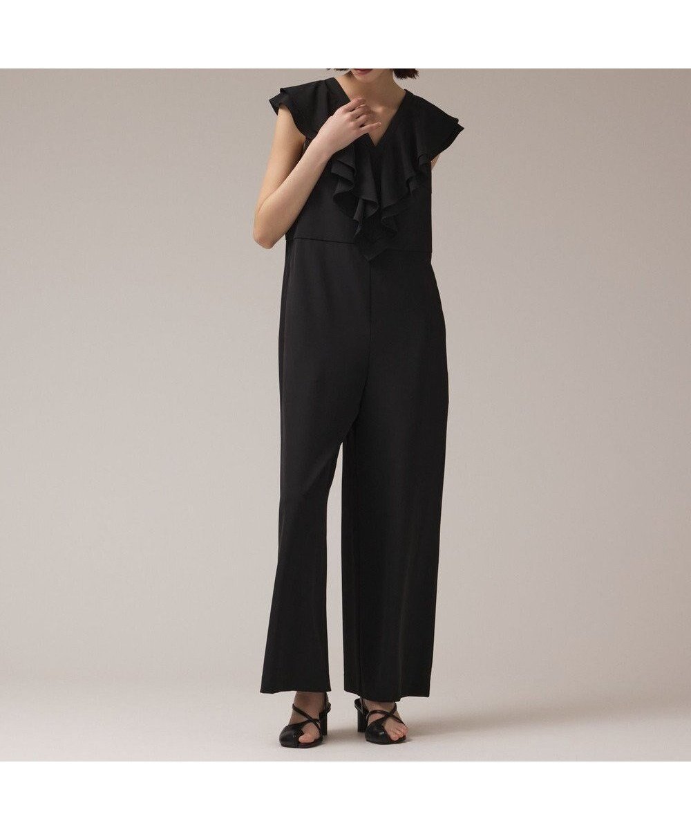 【グレース コンチネンタル/GRACE CONTINENTAL】のフリルサロペット インテリア・キッズ・メンズ・レディースファッション・服の通販 founy(ファニー) 　ファッション　Fashion　レディースファッション　Ladies' Fashion Online　ワンピース　Dress　オールインワン ワンピース　All In One Dress　サロペット　Salopette　NEW・新作・新着・新入荷　New Arrivals　サロペット　Overalls　ツイル　Twill　フリル　Frills　夏　Summer　春　Spring　S/S・春夏　Ss・Spring/Summer　ブラック|ID: prp329100004599615 ipo3291000000032697240