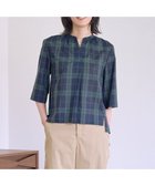 【ジェイ プレス/J.PRESS】の【WEB限定カラーあり・洗える】SOFT SHEER チェック キーネック ブラウス 【WEB限定】ネイビーチェック系|ID: prp329100004599626 ipo3291000000033647294