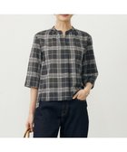 【ジェイ プレス/J.PRESS】の【WEB限定カラーあり・洗える】SOFT SHEER チェック キーネック ブラウス スレートチェック系|ID: prp329100004599626 ipo3291000000033647295