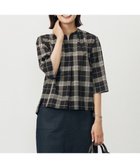 【ジェイ プレス/J.PRESS】の【WEB限定カラーあり・洗える】SOFT SHEER チェック キーネック ブラウス ブラウンチェック系|ID: prp329100004599626 ipo3291000000033647296