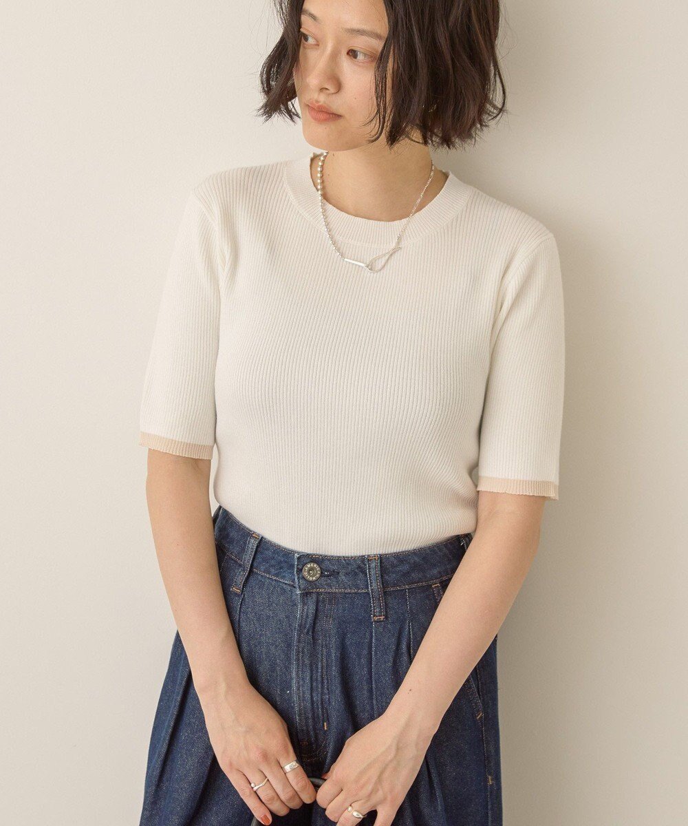 【アメリカンホリック/AMERICAN HOLIC】の袖口バイカラー半袖ニットプルオーバー 人気、トレンドファッション・服の通販 founy(ファニー) ファッション Fashion レディースファッション Fashion for Women トップス・カットソー Cut & Sew Tops ニット Knit Tops & Sweaters カジュアルプルオーバー・ニットトップス Pullovers & Knit Tops / Casual Pullovers おすすめ Recommended / Our Picks セーター Sweater, Knitwear フィット Fit, Slim Fit ポケット Pocket, Pocket Detail 半袖 Short Sleeve, Half Sleeve 夏 Summer 春 Spring S/S・春夏 SS, Spring/Summer, Warm Season other-1|ID: prp329100004599664 ipo3291000000033433687