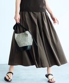 【23区/NIJYUSANKU】の【洗える】ナイロンコットンポプリン タック スカート ブラウン系|ID: prp329100004599671 ipo3291000000035626997