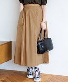 【23区/NIJYUSANKU】の【洗える】ナイロンコットンポプリン タック スカート キャメル系|ID: prp329100004599671 ipo3291000000035626998