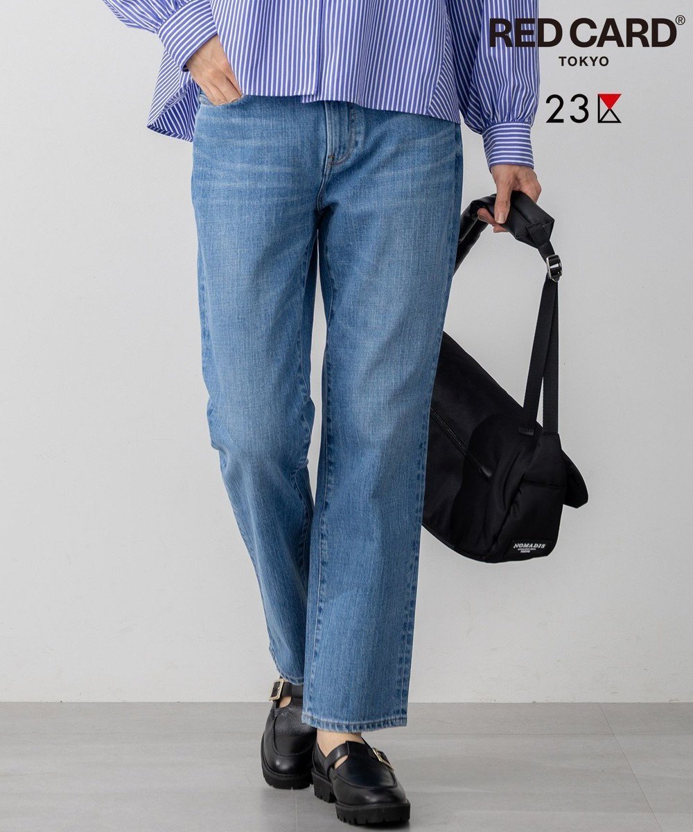 【23区/NIJYUSANKU】の【RED CARD TOKYO×23区】スリムストレート デニム パンツ インテリア・キッズ・メンズ・レディースファッション・服の通販 founy(ファニー) 　ファッション　Fashion　レディースファッション　Fashion for Women　パンツ　Pants & Trousers　デニムパンツ・ジーンズ・美脚デニム　Denim Jeans & Pants　インディゴ　Indigo Denim　ウォッシュ　Washed Finish　ヴィンテージ　Vintage Style　クラシック　Classic, Timeless Style　クロップド　Cropped, Short Length　サロペット　Overalls, Salopette　シンプル　Simple, Minimal　ジャケット　Jacket, Outerwear　スキニー　Skinny, Slim Fit　ストレッチ　Stretch, Stretchy Fabric　ストレート　Straight, Straight Cut　スリム　Slim, Slim Fit　デニム　Denim, Jeans Material　バランス　Balance, Style Balance　パターン　Pattern, Design Print　プレミアム　Premium, High-End　ベーシック　Basic, Essential　モダン　Modern, Contemporary　リアル　Real, Realistic　リラックス　Relax, Relaxed Fit　A/W・秋冬　Autumn/Winter　S/S・春夏　SS, Spring/Summer, Warm Season　おすすめ　Recommended / Our Picks　夏　Summer　2025年　2025　2025-2026秋冬・A/W　Autumn/Winter 2025–26 AW25–26　ライトブルー系|ID: prp329100004599679 ipo3291000000035543032