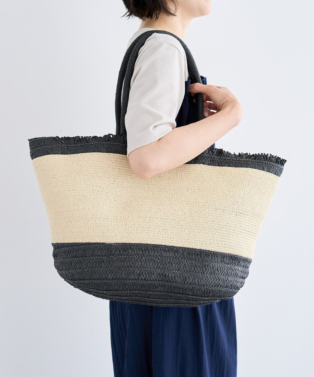 【グリーンパークス/Green Parks】の・フリンジバイカラーブレードトート 人気、トレンドファッション・服の通販 founy(ファニー) 　ファッション　Fashion　レディースファッション　Fashion for Women　バッグ　Bags　おすすめ　Recommended / Our Picks　ポケット　Pocket, Pocket Detail　マグネット　Magnet, Magnetic Closure　リゾート　Resort, Vacation Style　 other-1|ID: prp329100004599726 ipo3291000000033069660
