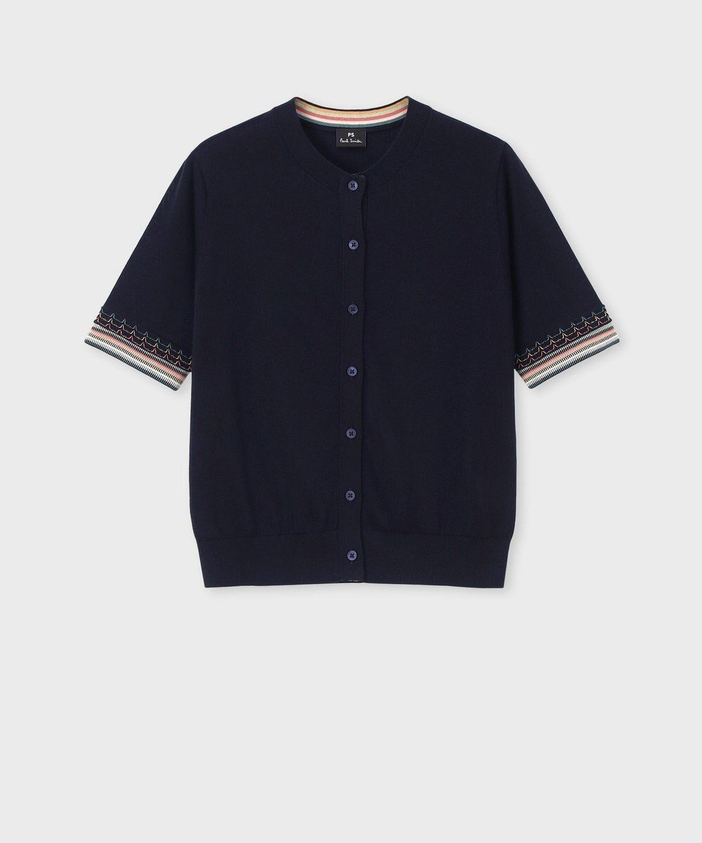 【ポール スミス/Paul Smith】のデザイン ステッチ 半袖 カーディガン インテリア・キッズ・メンズ・レディースファッション・服の通販 founy(ファニー) 　ファッション　Fashion　レディースファッション　Ladies' Fashion Online　トップス・カットソー　Tops/Tshirt　カーディガン　Cardigans　NEW・新作・新着・新入荷　New Arrivals　おすすめ　Recommend　カーディガン　Cardigan　コンパクト　Compact　ジャケット　Jacket　ストライプ　Stripe　フェミニン　Feminine　半袖　Short Sleeve　夏　Summer　S/S・春夏　Ss・Spring/Summer　A/W・秋冬　Aw・Autumn/Winter・Fw・Fall-Winter　羽織　Haori　ネイビー|ID: prp329100004599747 ipo3291000000032698045