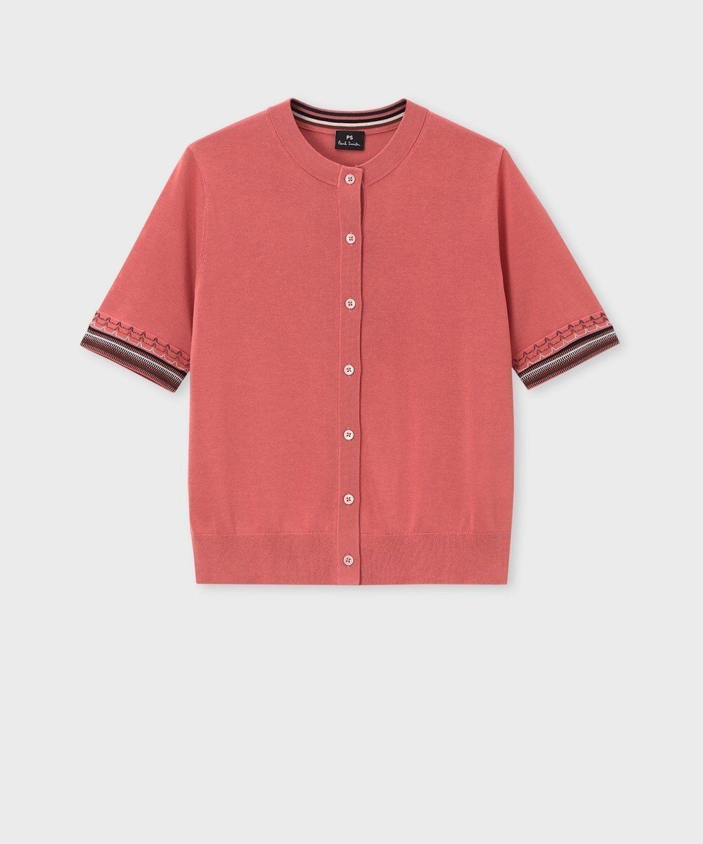 【ポール スミス/Paul Smith】のデザイン ステッチ 半袖 カーディガン インテリア・キッズ・メンズ・レディースファッション・服の通販 founy(ファニー) 　ファッション　Fashion　レディースファッション　Ladies' Fashion Online　トップス・カットソー　Tops/Tshirt　カーディガン　Cardigans　NEW・新作・新着・新入荷　New Arrivals　おすすめ　Recommend　カーディガン　Cardigan　コンパクト　Compact　ジャケット　Jacket　ストライプ　Stripe　フェミニン　Feminine　半袖　Short Sleeve　夏　Summer　S/S・春夏　Ss・Spring/Summer　A/W・秋冬　Aw・Autumn/Winter・Fw・Fall-Winter　羽織　Haori　コーラル|ID: prp329100004599747 ipo3291000000032698049