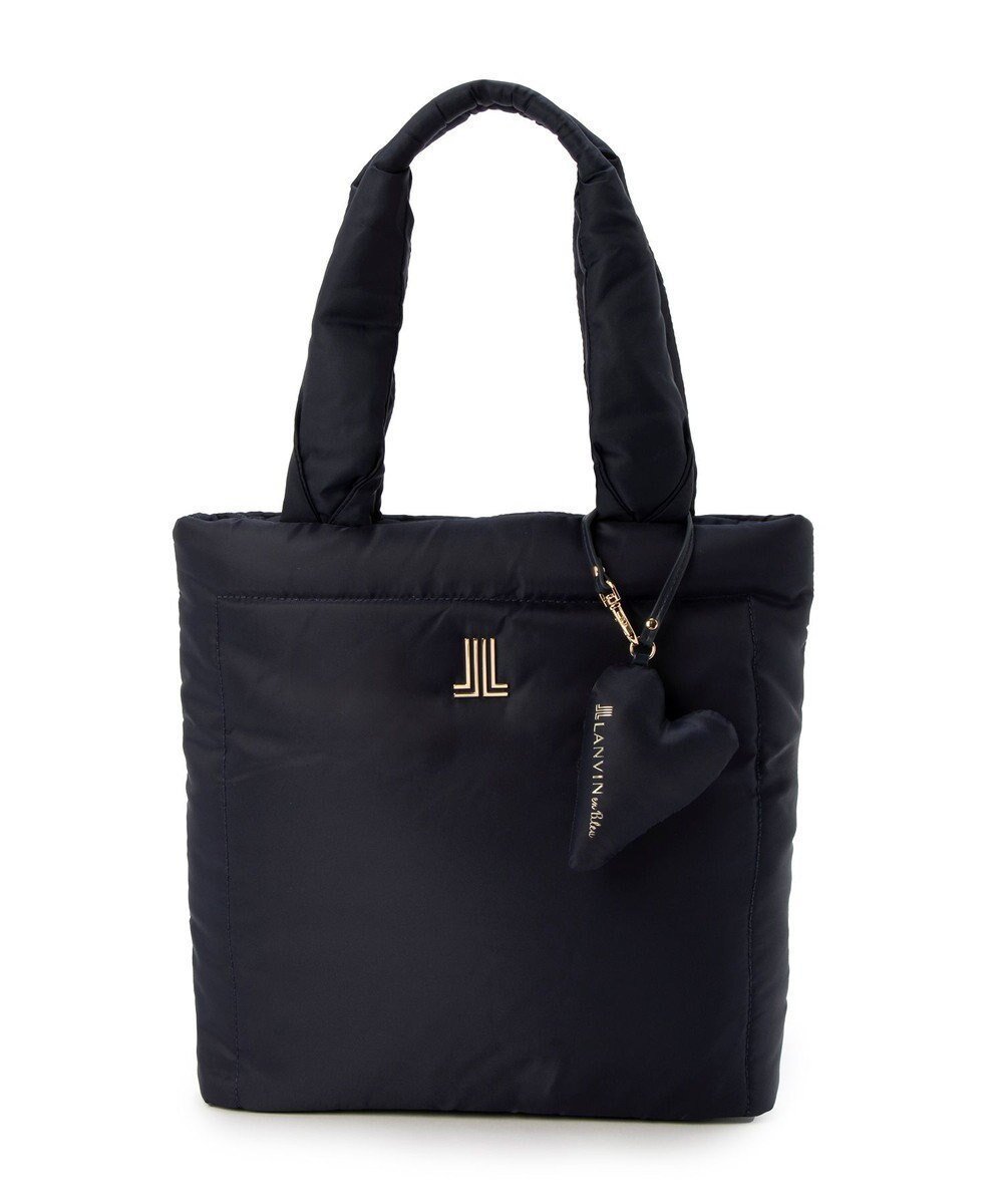 【ランバン オン ブルー/LANVIN en Bleu】のパッフィー トートバッグ インテリア・キッズ・メンズ・レディースファッション・服の通販 founy(ファニー) 　ファッション　Fashion　レディースファッション　Fashion for Women　バッグ　Bags　カッティング　Cutting Detail　キルティング　Quilted, Quilting　シンプル　Simple, Minimal　チャーム　Charm, Pendant　ブローチ　Brooch, Pin Brooch　エレガント 上品　Elegant　ネイビー|ID: prp329100004600484 ipo3291000000032708100