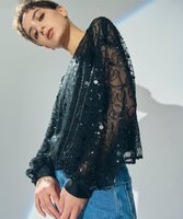 【グレース コンチネンタル/GRACE CONTINENTAL】のスパンコールチュールトップ 人気、トレンドファッション・服の通販 founy(ファニー) ファッション Fashion レディースファッション Fashion for Women トップス・カットソー Cut & Sew Tops シャツ・ブラウス・オフィスカジュアル Elegant Blouses & Button-Ups コンシャス Conscious, Bodycon シアー Sheer, See-Through スパンコール Sequins, Sequin Embellishment ダウン Down, Puffer チュール Tulip, Tulip Motif デニム Denim, Jeans Material エレガント 上品 Elegant A/W・秋冬 Autumn/Winter |ID:prp329100004600512