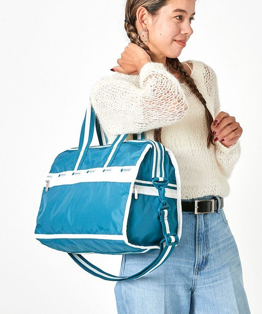 【レスポートサック/LeSportsac】のDELUXE MED WEEKENDER/スペクテイターティールブルー 人気、トレンドファッション・服の通販 founy(ファニー) 　ファッション　Fashion　レディースファッション　Fashion for Women　アウトドア　Outdoor Clothing　軽量　Lightweight, Ultra Light　シンプル　Simple, Minimal　スポーツ　Sports, Activewear　スポーティ　Sporty, Casual Athletic　トラベル　Travel, Travel Gear　人気　Popular, Best Seller　プリント　Print, Printed Pattern　ボストンバッグ　Boston Bag, Retro Bag　ポケット　Pocket, Pocket Detail　無地　Plain, Solid Color　旅行　Travel　 other-1|ID: prp329100004600553 ipo3291000000032708663