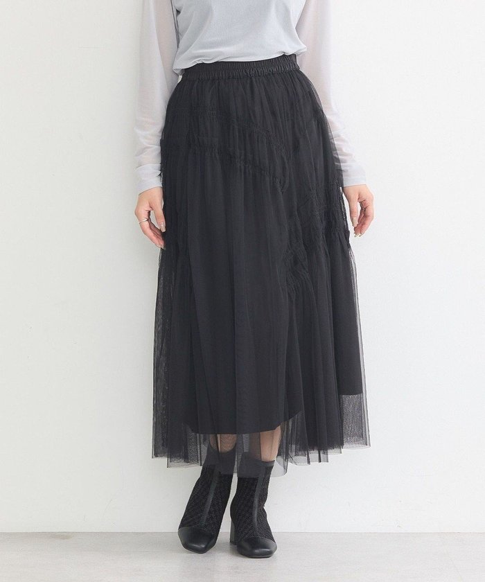 【アースミュージックアンドエコロジー/earth music&ecology】のシャーリングギャザーチュールスカート インテリア・キッズ・メンズ・レディースファッション・服の通販 founy(ファニー) https://founy.com/ ファッション Fashion レディースファッション Fashion for Women スカート Skirts おすすめ Recommended / Our Picks シアー Sheer, See-Through フェミニン Feminine, Girly ポケット Pocket, Pocket Detail ランダム Random, Irregular A/W・秋冬 Autumn/Winter |ID: prp329100004600717 ipo3291000000033660856