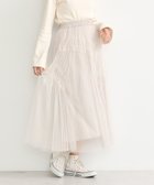 【アースミュージックアンドエコロジー/earth music&ecology】のシャーリングギャザーチュールスカート Light Beige|ID: prp329100004600717 ipo3291000000033660858